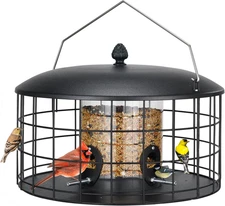 Squirrel Proof Bird Feeders for Outdoors Hanging, Metal Caged Wild Bird Feeder f