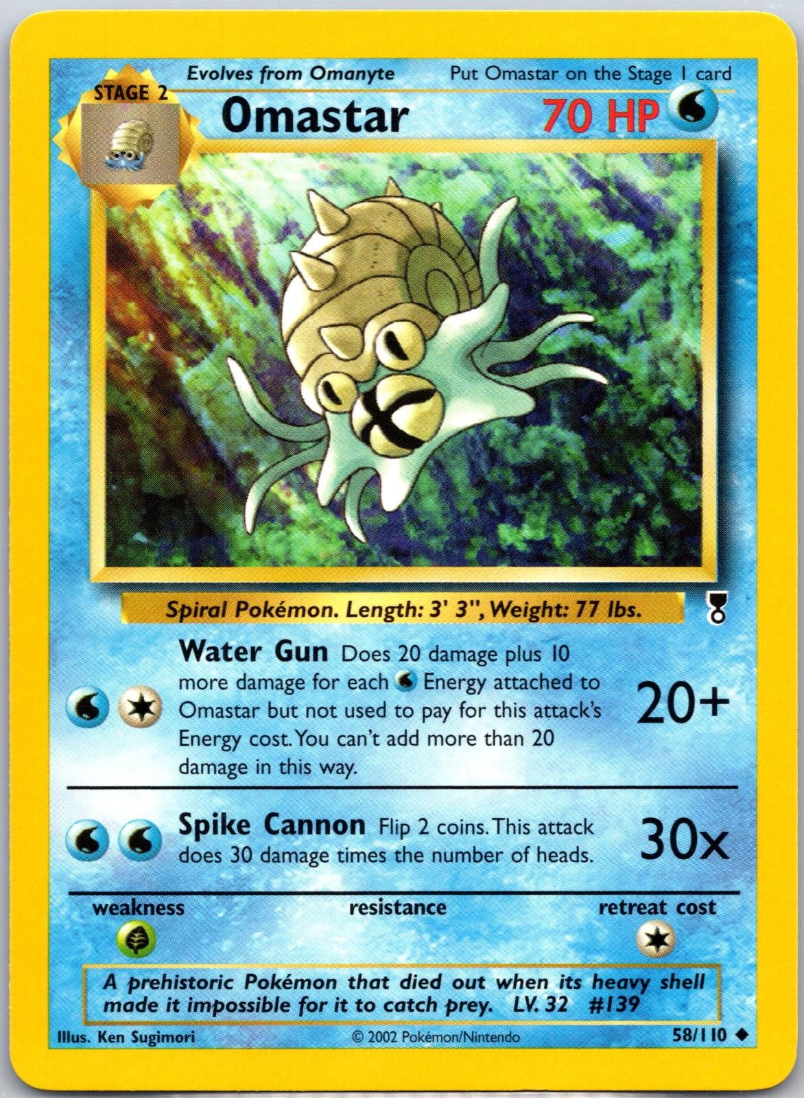 Omastar 58/110 Uncommon Legendary Collection Pokemon NM