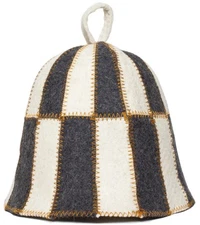 Wool Sauna Hat Checkered - Sauna Hat for Men Wool Sauna Hat Banya Hat for Men...