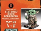 SF GIANTS 2026 Star Wars Grogu Bobblehead 5/24/26 Presale San Francisco