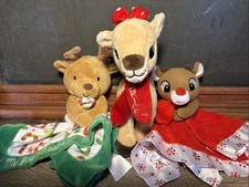My First Rudolph Red Nosed Reindeer Lovey Security Blanket Minky Clarice Lot D7