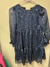 NWT Hayden Girls Navy Blue Silver Tiered Your Dress Size S
