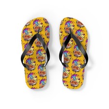 Flip Flops, Cute Colorful Kittens in Spaghetti Bowl, Funny Kitty Cat Sandals
