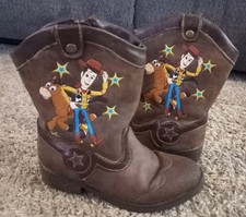 Disney Pixar Toy Story Woody  Bullseye Toddler Boys Size 11 Brown Cowboy Boots