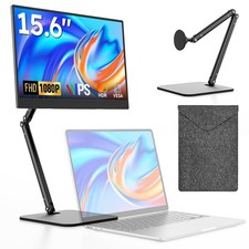 Portable Monitor, 15.6" FHD 1080P IPS Travel Monitor for Laptop, Foldable Sta...