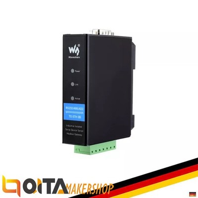 WaveShare Industrieller RS232/485/422 zu RJ45 Ethernet Module, PoE-fähig, IoT