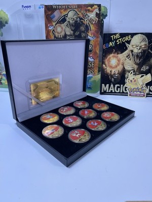   Pokemon 24K Gold Plated Coins Eeveelutions - box set 10 coins W/COA Gift Box