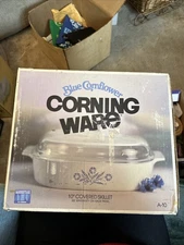 NEW! Vintage Corning Ware 10” Covered Skillet A-10 BLUE CORNFLOWER Original Box