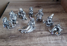 8 piezas Blancanieves y los siete enanitos, estatuilla de peltre macizo 60 aniversario
