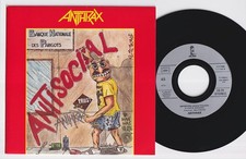 ANTHRAX * Antisocial * TRASH METAL * 1988 FRANCE Only 7" 45 * Listen!