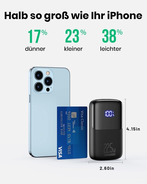 Iniu Power Bank 10000Mah 22.5W Schnellladen PD3.0 QC4.0 USB-C Externer Akku-image