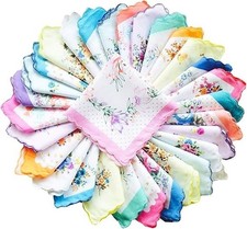 Womens Vintage Floral Print Cotton Handkerchiefs Bulk