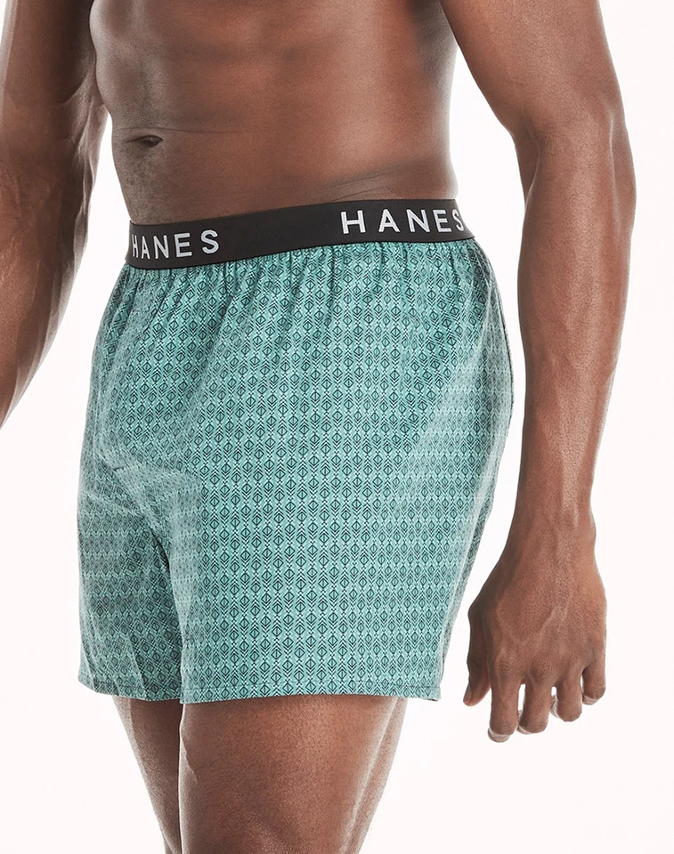 Paquete de 5 boxer Hanes clásicos para hombre SIN ETIQUETAS comodidad flexible algodón cintura ropa interior Foto 4 de 4