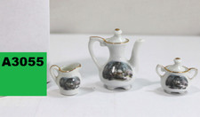 AVON CURRIER  IVES MINIATURE TEA POT MILK PITCHER SUGAR BOWL WINTER SCENE