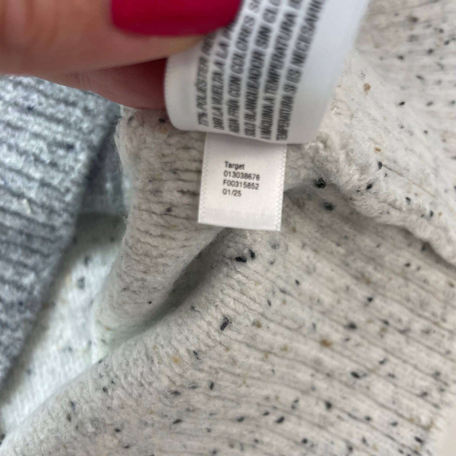 Universal Thread Grey Colorblock Cable Knit Mock … - image 10