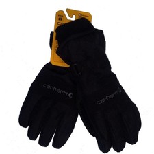 Carhartt Men's Large Waterproof Insulated Black Knit Cuff Gloves Adj Wrist Strap