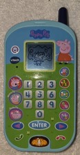 VTech Peppa Pig Let's Chat Learning Phone Blue Light Up Cell Phone Tested Works