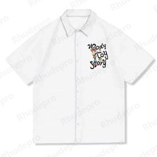 Disney Toy Story Woody Standing Pose Aloha White Hawaiian Shirt