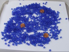 2 Pounds Blue Round India Handmade Glass Beads Wholesale Bulk Lot FDC-4