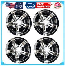 Golf Cart 8 Wheel Covers Hub Caps W/Chrome Spokes for EZGO Cub Car Yamaha Go...