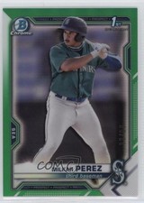 2021 Bowman Chrome Prospects Green Refractor 33/99 Milkar Perez #BCP-215 ni4