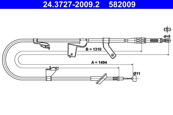 ATE Bremsseil Seilzug Feststellbremse 24.3727-2009.2 FüR Suzuki Swift 3 MZ EZ-image