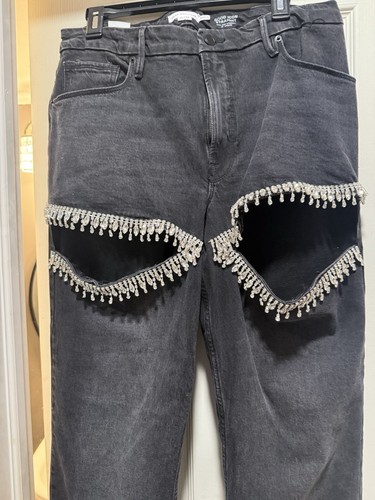 Good American Black Good Icon Straight Diamond Jeans Size 14 /32 New With Tags - Bild 3 von 11