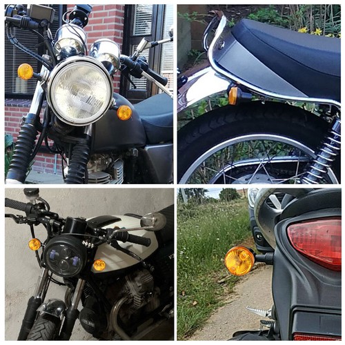 4X Motorcycle Turn Signal Light Indicator Bullet Blinker Amber Universal Black - Foto 10 di 10