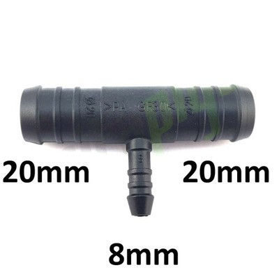 T-Stück mit Widerhaken, 20 8 20 mm, Rohr, Schlauch, Rohrverbinder, Fitting,...