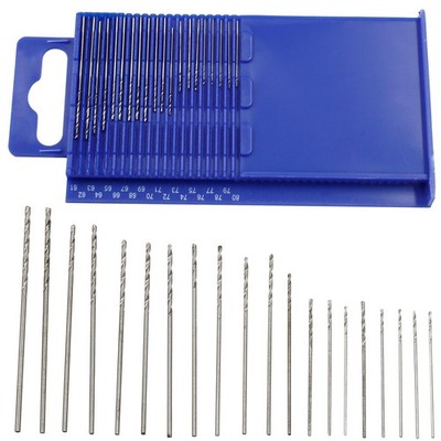Biaungdo 20pc Mini HSS Micro Drill Bit Set 61-80 Precision DIY Jewelry Wood