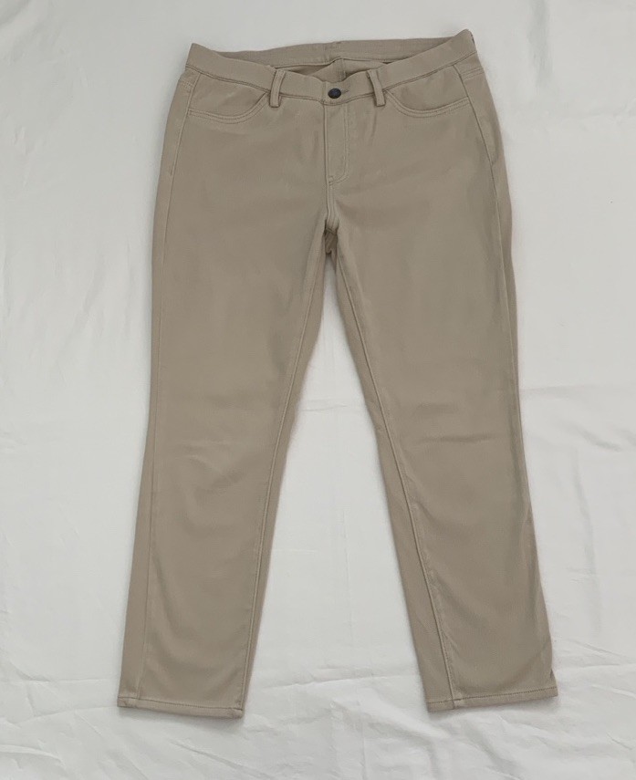 Uniqlo Women's Beige Straight Ankle Pants Cotton Blend W28/29 Size M