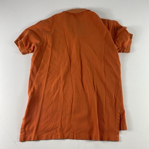 Polo Ralph Lauren Polo Shirt Mens Medium Orange Short Sleeve Green Pony Cotton - Picture 5 of 9
