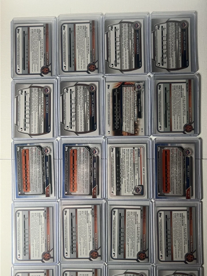 LOTE DE TARJETAS SURTIDAS NY METS 100 2022/23/24 numeradas, paralelas, novatos, Bowman 1 Foto 4 de 4