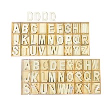 2 Inch 208 Pieces Wooden Letters Crafts Unfinished Wood Alphabet Letters with...