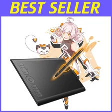 M10K Drawing Pad - 10x6, 10 Hot Keys, Battery-Free Stylus