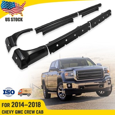 For 2014-2018 Chevy Gmc Crew Cab Pickup Pair of Slip-on Rocker Panel Cab Corners