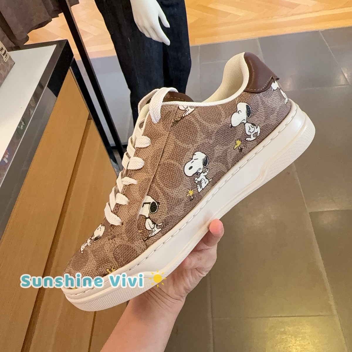 NEW Limited Coach X Peanuts Woman CBZ77 Sneaker Signature Canvas