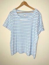 Womens Striped Short Sleeve Scoop Neck Tshirt...