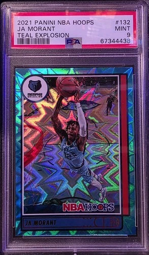 2021 Panini Hoops Basketball Teal Explosion Ja Morant #132 PSA 9