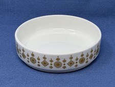 Circa 1969 QUEEN ELIZABETH 2 First Class Dish in Gold "Snowflake" Pattern