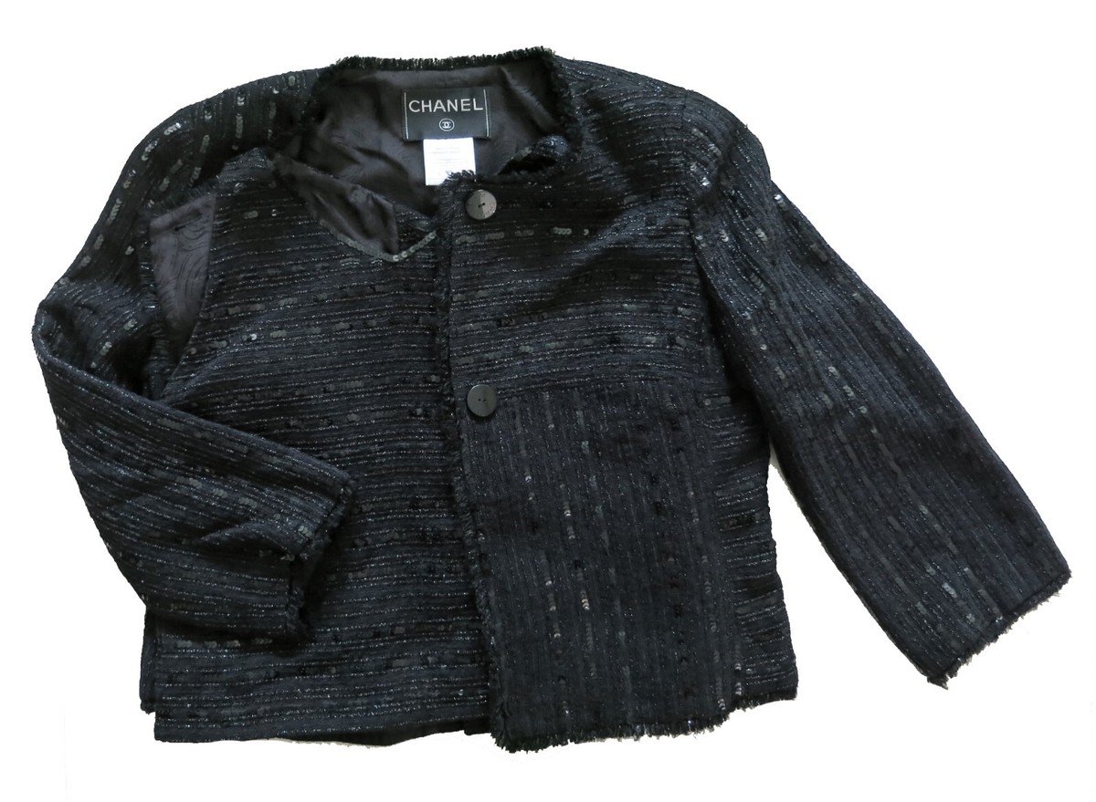 CHANEL 2000 Cruise 00C Vintage Black Sequin Embellished Top CHANEL 2000 Cruise 00C Vintage Black Sequin Embellished Top
