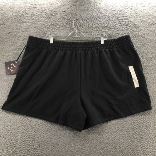 Ava & Viv Sweat Shorts Womens 3X (actual 47x4) Gray Cotton Blend High Rise NEW - Picture 9 of 19