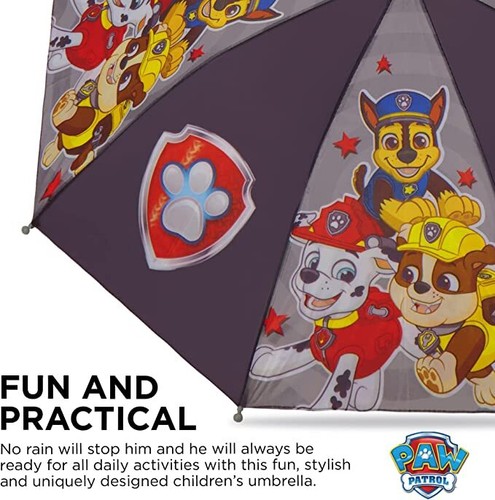 Nickelodeon Kids Umbrella, Paw Patrol Toddler Umbrella for Boys Age 3-6 - Picture 3 of 5