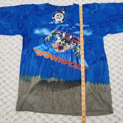 NEW Vtg Looney Tunes Tasmanian Devil Downpour Taz Graphic Tie Dye T Shirt Large - Picture 7 of 8