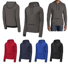 MEN'S MID-WEIGHT, PULLOVER FLEECE HOODIE, ZIP MESH POCKET on POUCH POCKET XS-4XL