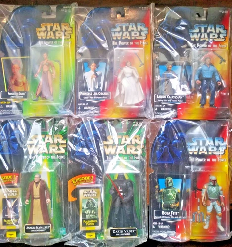 6 Star Wars POTF Action Figures (Anakin/Darth Vader/Boba Fett)  1998 Kenner New