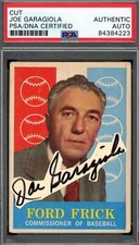 Joe Garagiola PSA DNA Signed 1959 Topps Ford Frick Cut Autograph