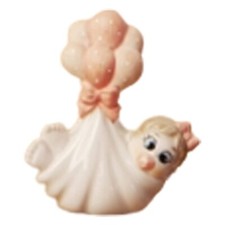 Bebe' girl in fasce con palloncini 7,5x5,5x3 cm bomboniera idea regalo nascita  