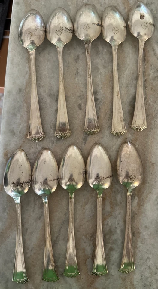 10 чайных ложек континентальные (посеребренные, 1914) от INTERNATIONAL SILVER - Изображение 2 из 4