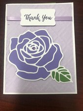 Stampin Up Card Kit Set Of 4 "Thank You  Large Flower Purple